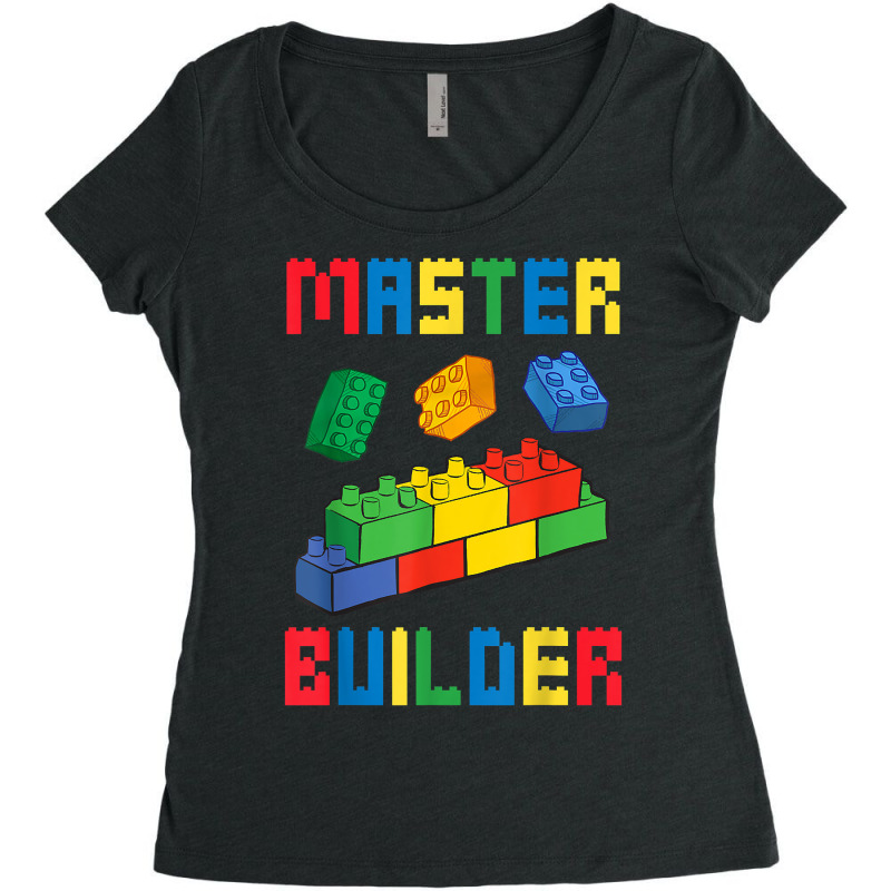 Brick Builder Funny Blocks Building Master Builder Toys Kids T Shirt Women's Triblend Scoop T-shirt by cm-arts | Artistshot