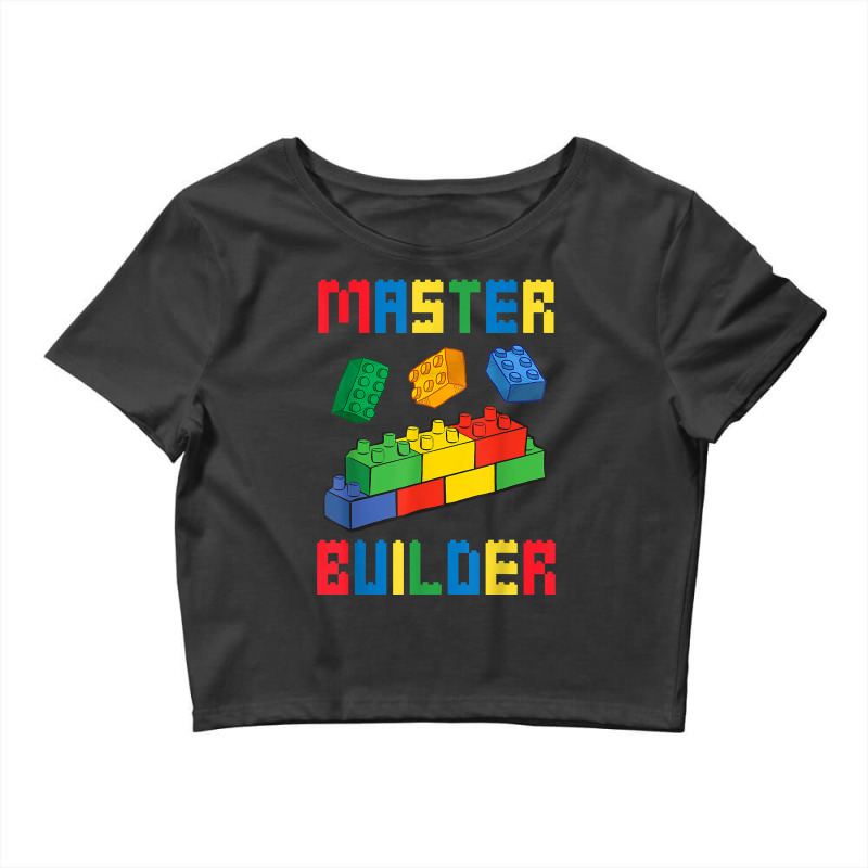 Brick Builder Funny Blocks Building Master Builder Toys Kids T Shirt Crop Top by cm-arts | Artistshot