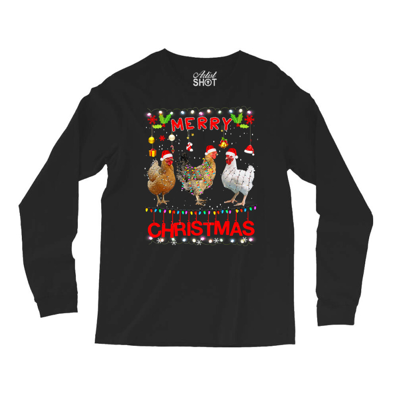 Chicken Cock Design Merry Christmas Chicken For Kids Costume Cute 32 H Long Sleeve Shirts | Artistshot