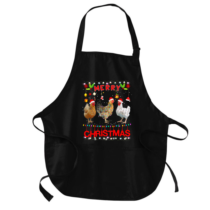 Chicken Cock Design Merry Christmas Chicken For Kids Costume Cute 32 H Medium-length Apron | Artistshot