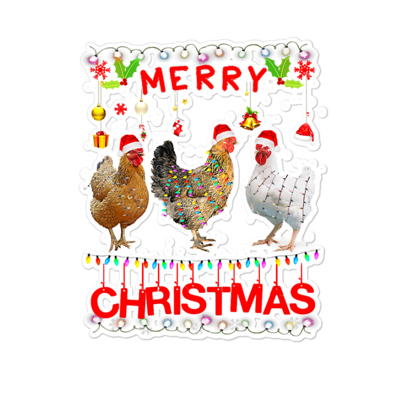 Chicken Cock Design Merry Christmas Chicken For Kids Costume Cute 32 H Sticker | Artistshot