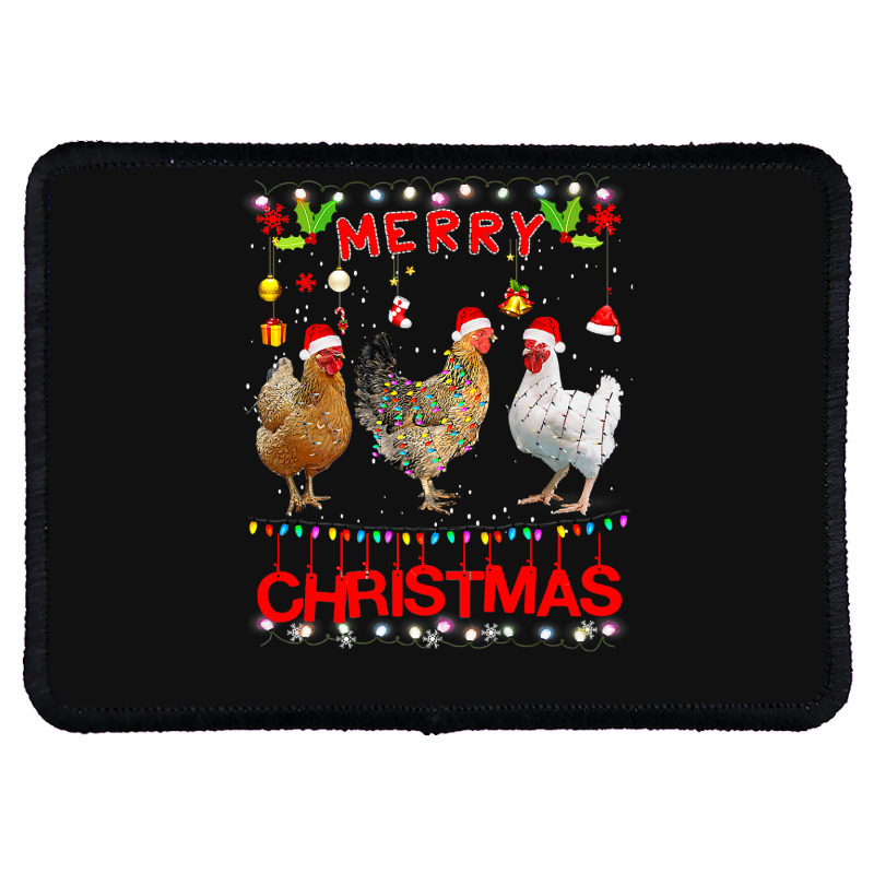 Chicken Cock Design Merry Christmas Chicken For Kids Costume Cute 32 H Rectangle Patch | Artistshot