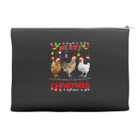 Chicken Cock Design Merry Christmas Chicken For Kids Costume Cute 32 H Accessory Pouches | Artistshot