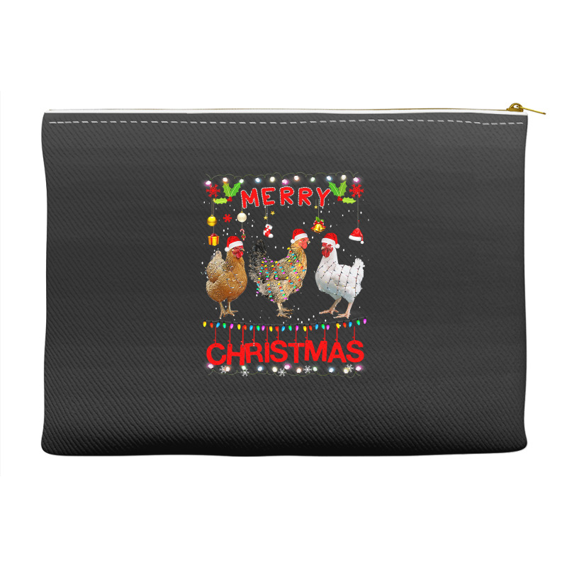 Chicken Cock Design Merry Christmas Chicken For Kids Costume Cute 32 H Accessory Pouches | Artistshot