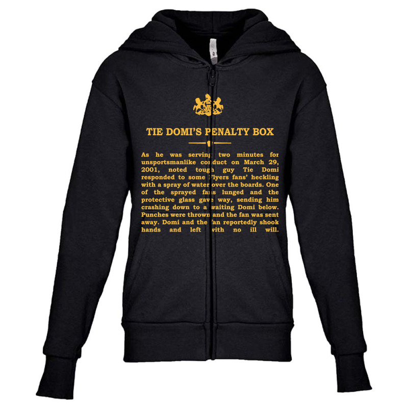 Real Historical Philadelphia - Tie Domi's Penalty Box Youth Zipper Hoodie | Artistshot