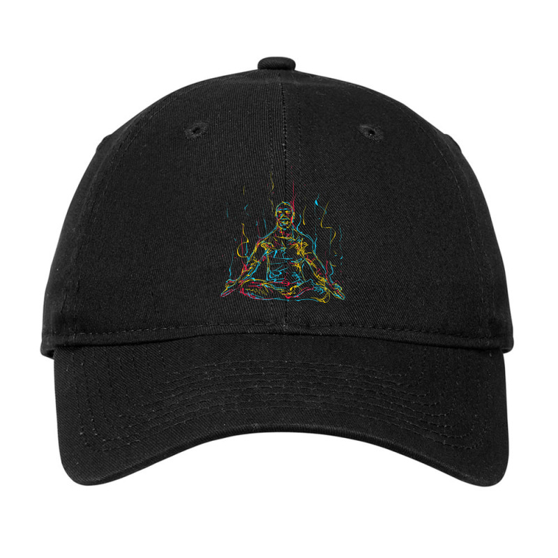 Colorful Abstract Art Meditating Buddha Buddhism Adjustable Cap by cm-arts | Artistshot