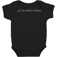 Womens Ancient Latin Language Motto   Acta Non Verba   Motivational V Baby Bodysuit | Artistshot