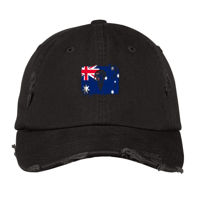 Lacrosse Flag With Stickhead - Australia Vintage Cap by WesleyCopenheaver | Artistshot