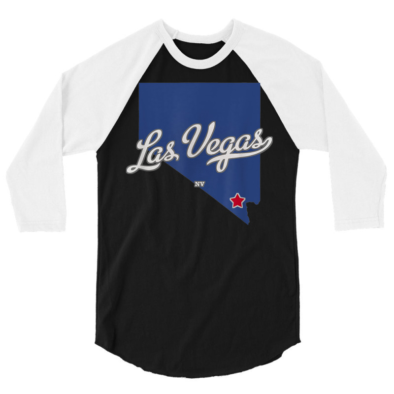 Las Vegas Nevada Nv Map T Shirt 3/4 Sleeve Shirt | Artistshot