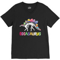 Funny Eggasaurus Stegosaurus Egg Dinosaur Happy Easter Day V-neck Tee | Artistshot