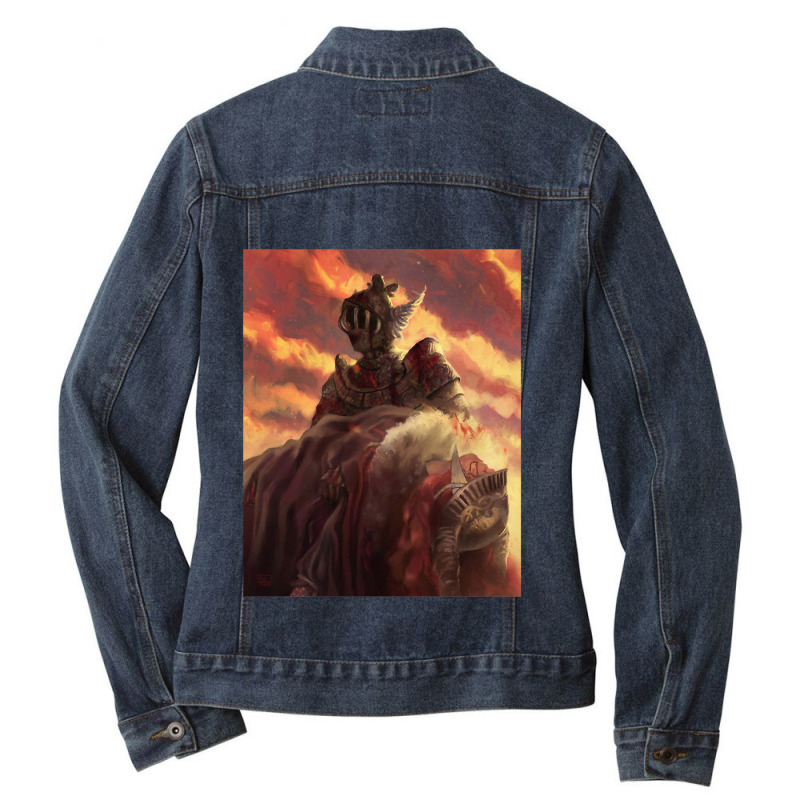 Music Vintage Retro Knight Finlay And Malenia Funny Graphic Gift Ladies Denim Jacket by cm-arts | Artistshot