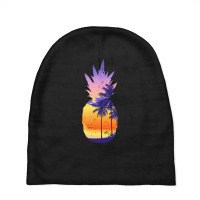 Beach Vibes T  Shirt Vintage Pineapple Sunset Surf Aloha Beach T  Shir Baby Beanies | Artistshot