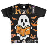 Cute Ghost Book Reading Trick Or Teacher Halloween Costume Graphic Youth T-shirt | Artistshot