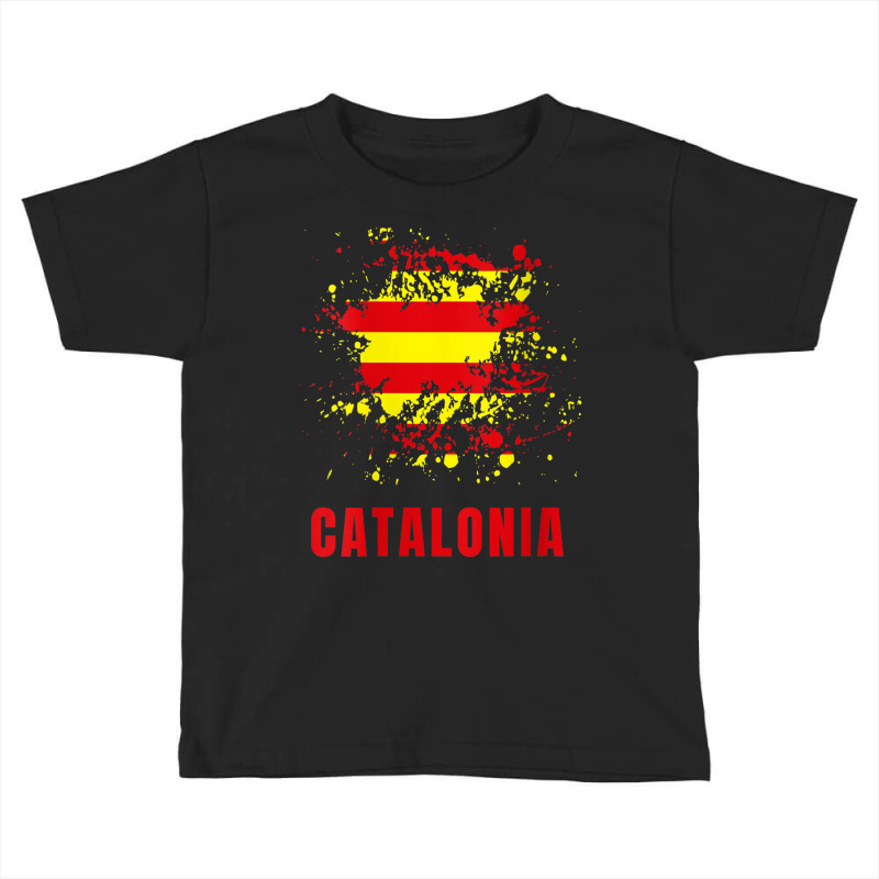 Womens Catalonia Retro Vintage Watercolors Sport Catalan Flag V Neck T Toddler T-shirt by cm-arts | Artistshot