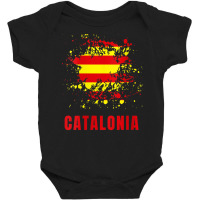 Womens Catalonia Retro Vintage Watercolors Sport Catalan Flag V Neck T Baby Bodysuit | Artistshot