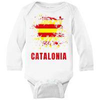 Womens Catalonia Retro Vintage Watercolors Sport Catalan Flag V Neck T Long Sleeve Baby Bodysuit | Artistshot