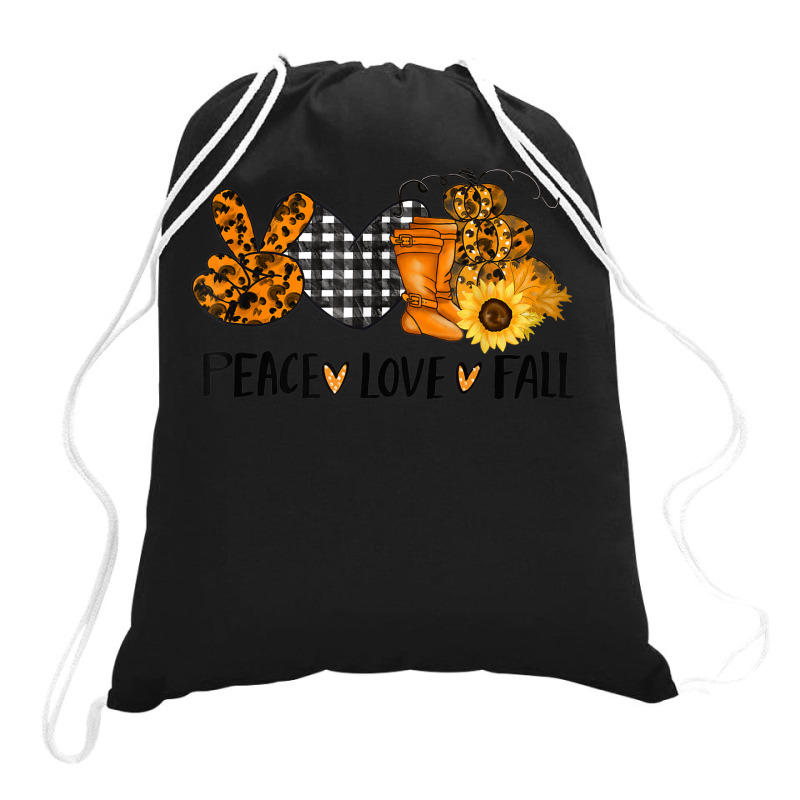 Love Peace Fall Halloween Pumpkin Emotions Smiling Costume Drawstring Bags | Artistshot