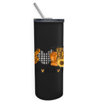 Love Peace Fall Halloween Pumpkin Emotions Smiling Costume Skinny Tumbler | Artistshot