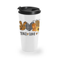 Love Peace Fall Halloween Pumpkin Emotions Smiling Costume Travel Mug | Artistshot