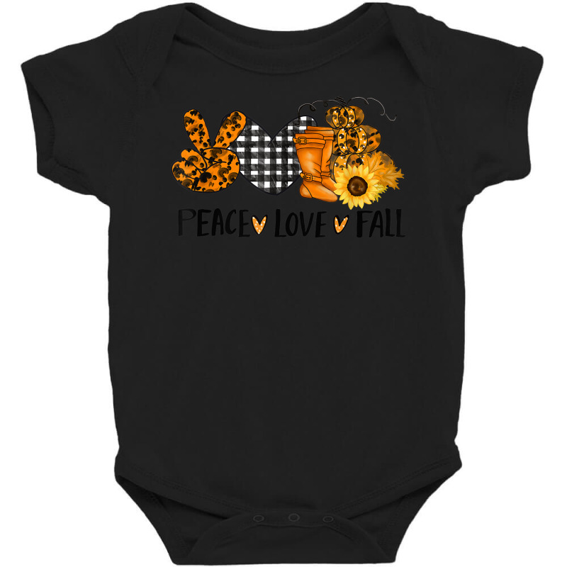 Love Peace Fall Halloween Pumpkin Emotions Smiling Costume Baby Bodysuit | Artistshot