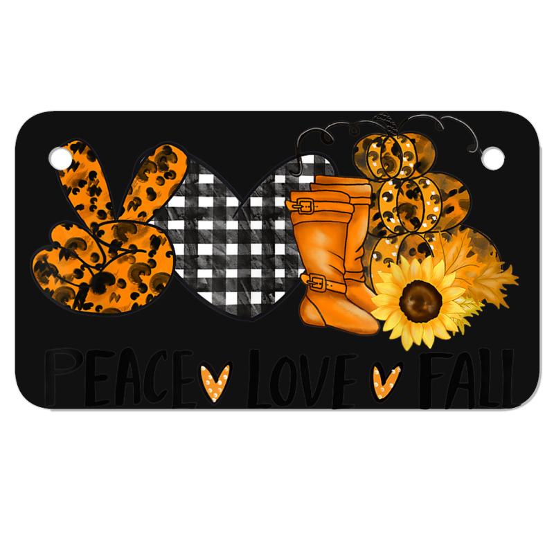 Love Peace Fall Halloween Pumpkin Emotions Smiling Costume Motorcycle License Plate | Artistshot