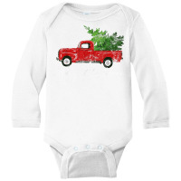 Vintage Wagon Christmas T Shirt   Tree On Car Xmas Vacation Long Sleeve Baby Bodysuit | Artistshot