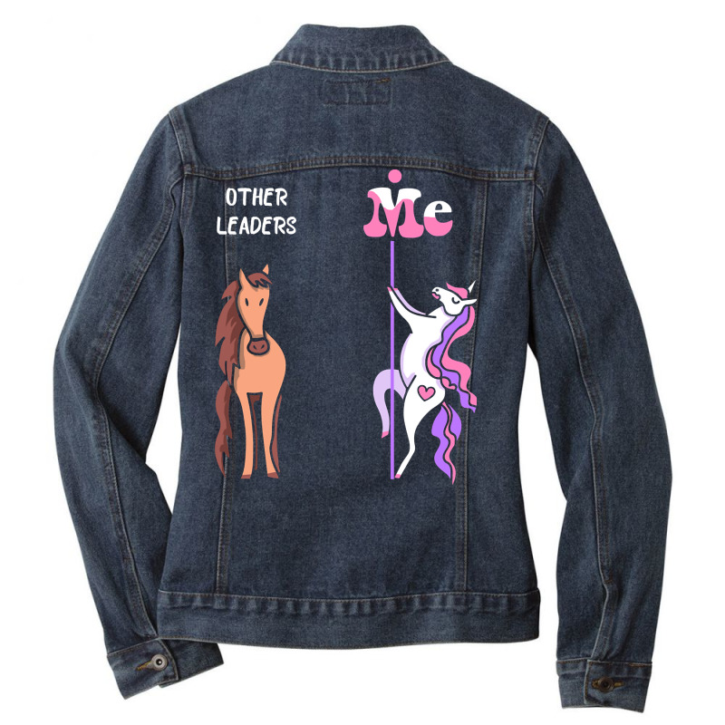 Other Leaders Me Tee Unicorn Leader Funny Gift Idea Leader Tshirt Funn Ladies Denim Jacket by guppiessetting | Artistshot