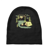 Camping T  Shirt Camping Inside A Book I Love To Read Illustration Mad Baby Beanies | Artistshot