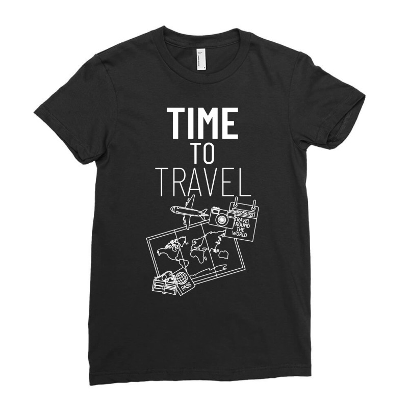 Time To Travel - Traveler Ladies Fitted T-Shirt by behindcedar22 | Artistshot