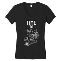 Time To Travel - Traveler Women's V-neck T-shirt | Artistshot