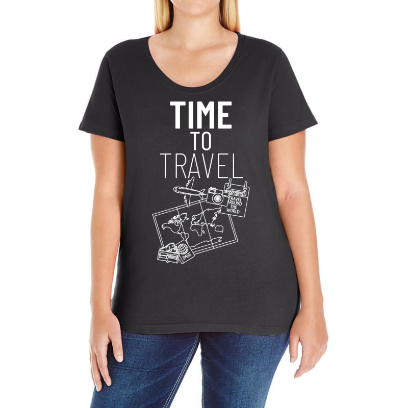 Time To Travel - Traveler Ladies Curvy T-Shirt by behindcedar22 | Artistshot