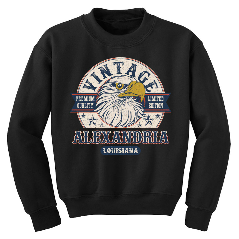 Retro Bald Eagle Alexandria Louisiana Vintage Limited Edition Youth Sweatshirt by Bananamiropera | Artistshot