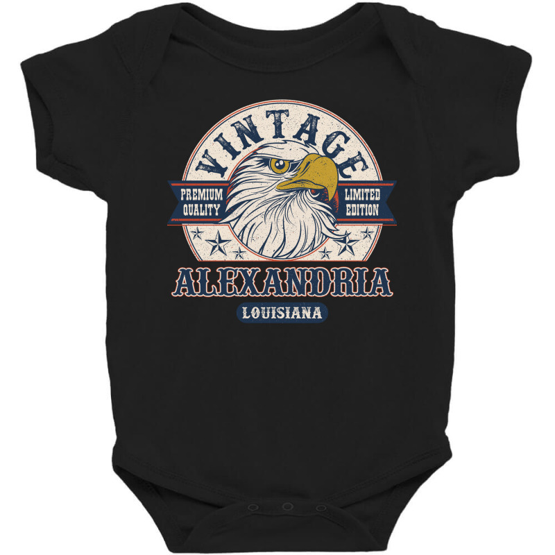 Retro Bald Eagle Alexandria Louisiana Vintage Limited Edition Baby Bodysuit by Bananamiropera | Artistshot