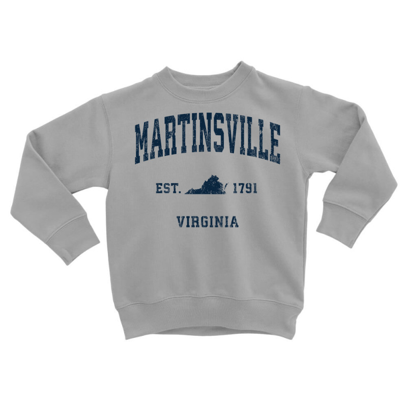 Martinsville Virginia Va Vintage Athletic Navy Sports Design Long Slee Toddler Sweatshirt | Artistshot