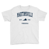 Martinsville Virginia Va Vintage Athletic Navy Sports Design Long Slee Youth Tee | Artistshot