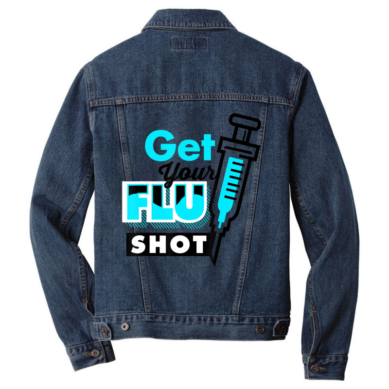 Cute Get Your Flu Shot Caregiver Immunization Men Denim Jacket | Artistshot