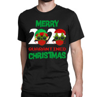 Merry Quarantine Christmas 2020 Masked Elf Santas Classic T-shirt | Artistshot