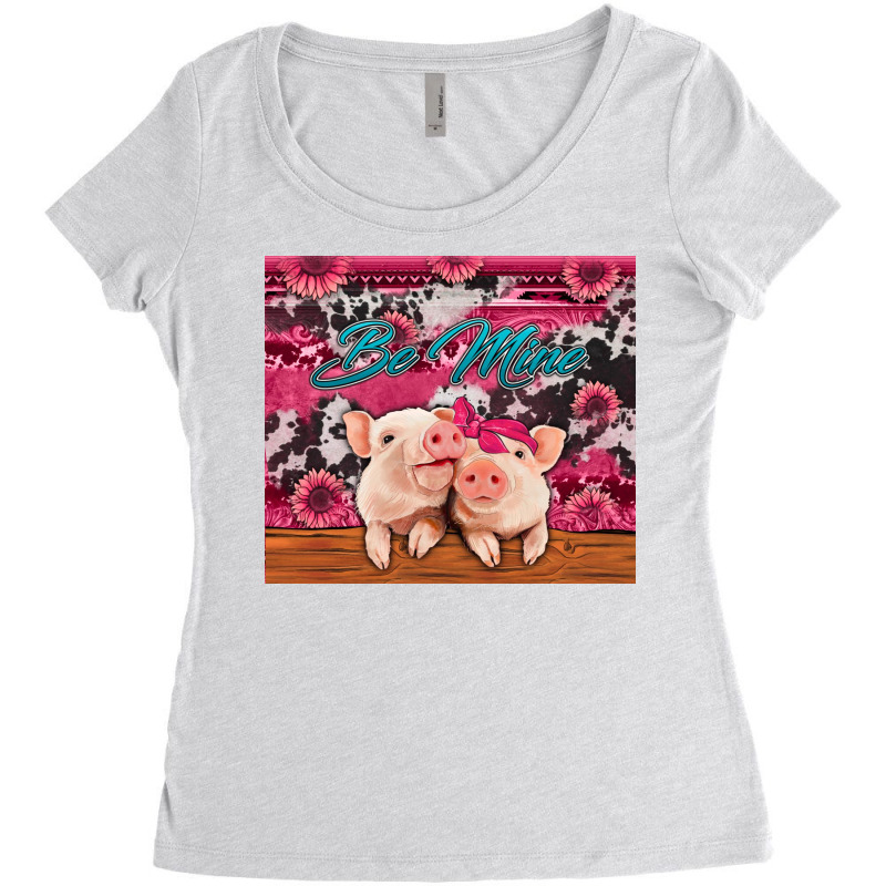 Be Mine Valentine's Day Pigs Women's Triblend Scoop T-shirt by Jasminsmagicworld | Artistshot