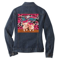 Be Mine Valentine's Day Pigs Ladies Denim Jacket | Artistshot