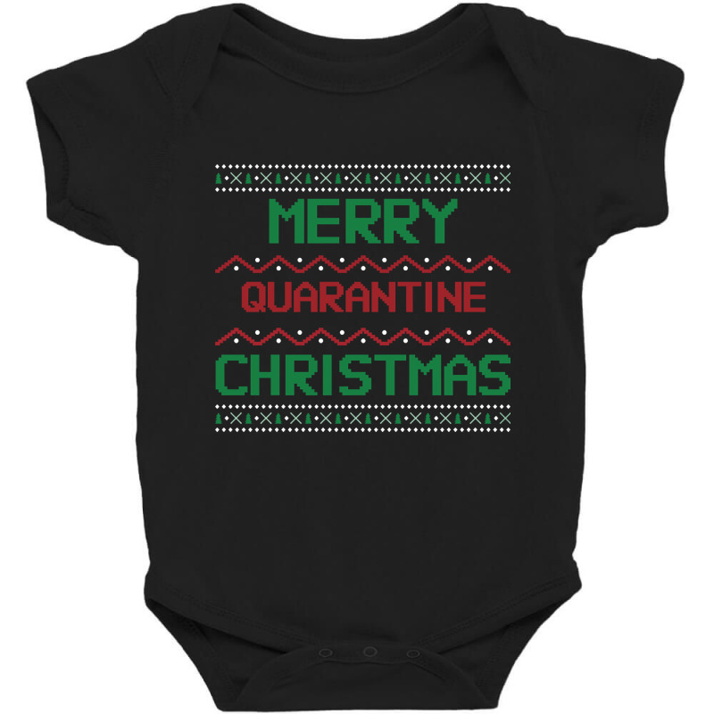 Merry Quarantine Christmas 2020 Ugly Sweater Design Baby Bodysuit | Artistshot