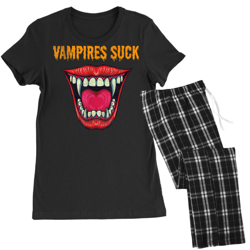 Vampires Suck Vampire Mouth Halloween Women's Pajamas Set by Fashonus | Artistshot