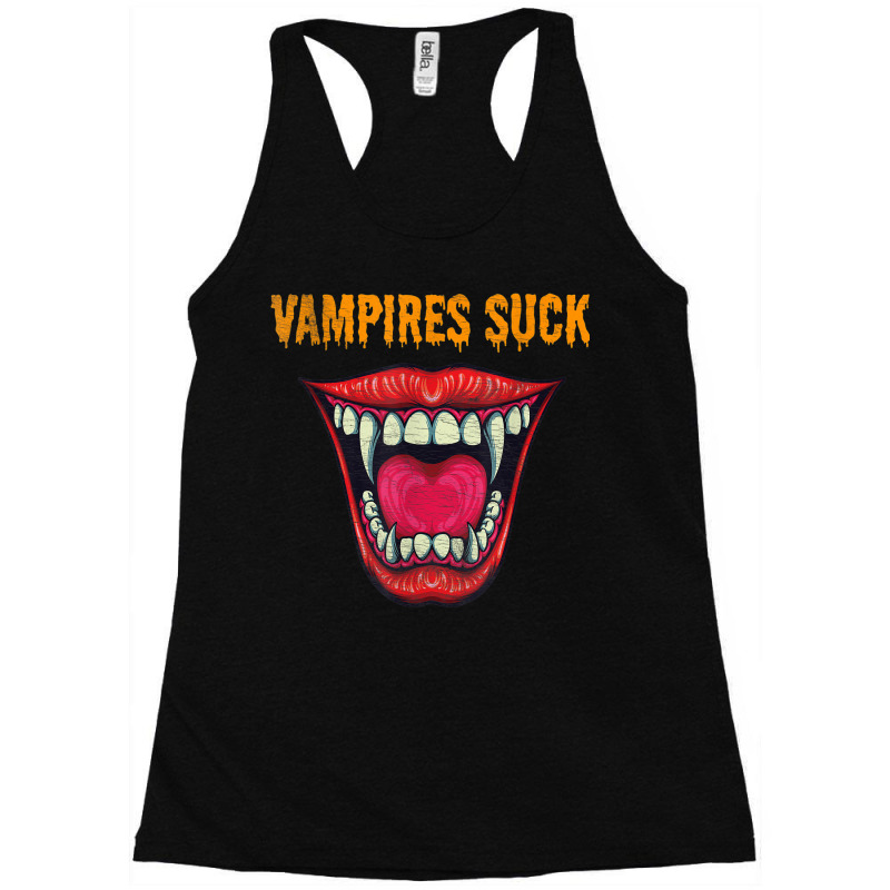 Vampires Suck Vampire Mouth Halloween Racerback Tank by Fashonus | Artistshot