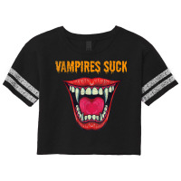 Vampires Suck Vampire Mouth Halloween Scorecard Crop Tee | Artistshot