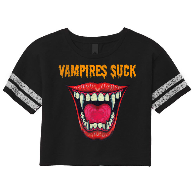 Vampires Suck Vampire Mouth Halloween Scorecard Crop Tee by Fashonus | Artistshot