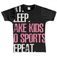 Womens Cute Mother's Day Eat Sleep Take Kids To Sports Repeat Graphic Youth T-shirt | Artistshot