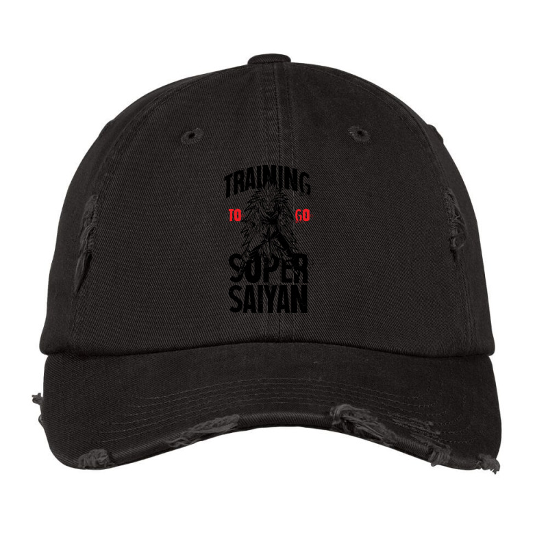 Training To Go Super Saiyan Grey Vintage Cap by bummercaught | Artistshot