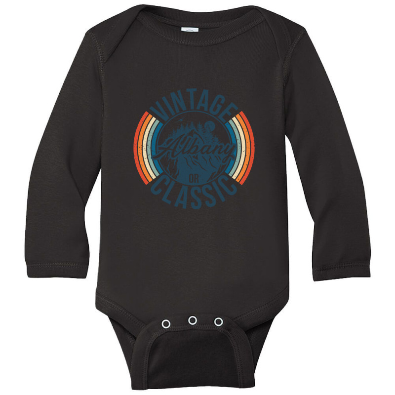 I Love Albany Oregon Retro Vintage Classic Limited Edition Long Sleeve Baby Bodysuit | Artistshot