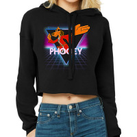 Hong Kong Phooey Retro 80s Neon Landscape Cropped Hoodie | Artistshot