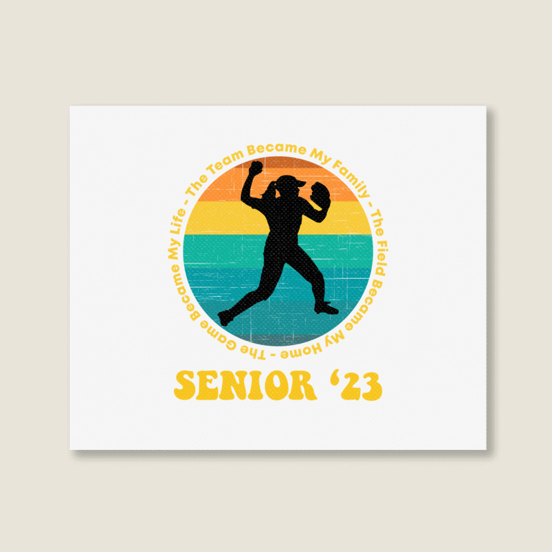 Softball Senior 2023 Senior Night Gifts High School Long Sleeve T Shir Landscape Canvas Print | Artistshot