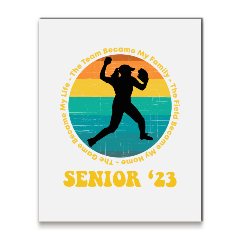 Softball Senior 2023 Senior Night Gifts High School Long Sleeve T Shir Metal Print Vertical | Artistshot